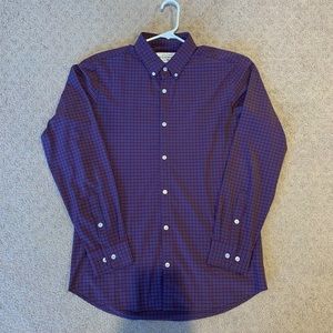 Mizzen+Main Leeward Trim Fit Check Button-Up Performance Shirt Large